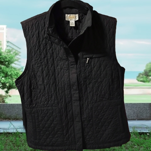 Talbot's Black Quilted Zip Up Vest - Picture 2 of 6